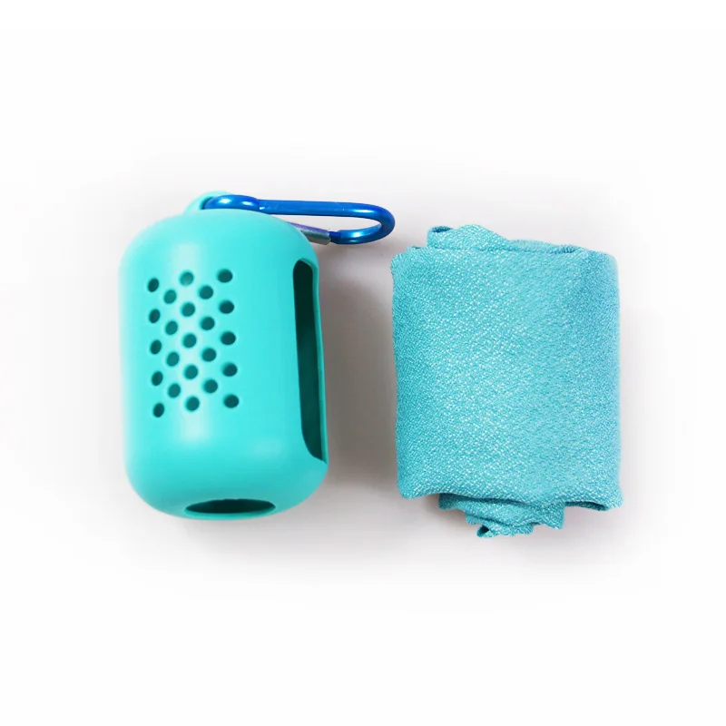 Небесно-голубой 1PCs Quick Drying Towel Silica Gel Microfiber Ice Pack Traveling Outdoor Portable Gym Cold Sensation Sports Swimming Towels - Цвет: Небесно-голубой