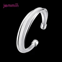 solid pure 925 sterling silver s925 bracelet retro cuff bangles for women female adjustable size trendy anniversary gift