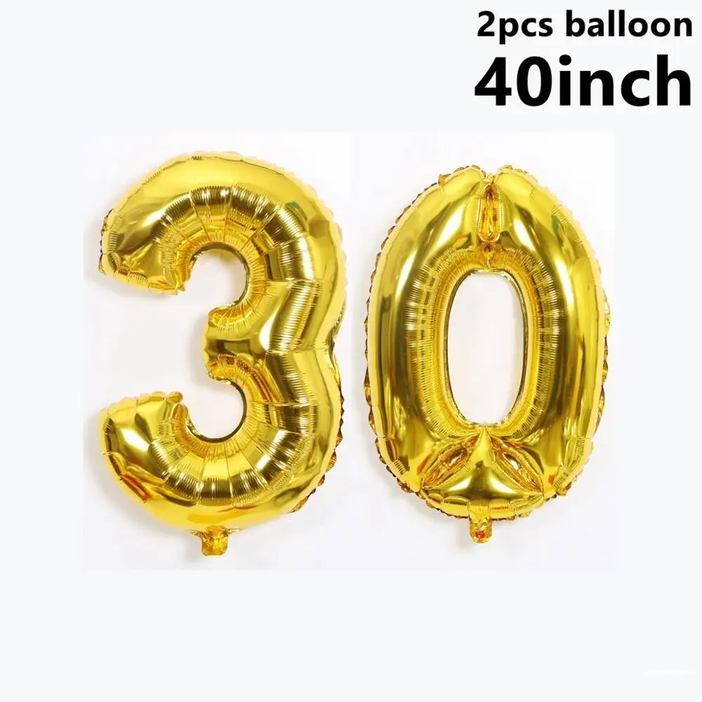 40inch Balloons Taoup черная Золотая бумага 30 одноразовая посуда на день рождения 30-й декор с днем рождения Декорации для взрослых одноразовая посуда для вечеринок - Цвет: 40inch Balloons