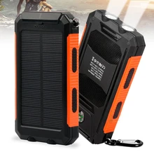 20000mAh Solar Power Bank For iPhone Xiaomi Huawei Samsung LED Powerbank Dual USB Solar Charger External Battery Pack Power Bank