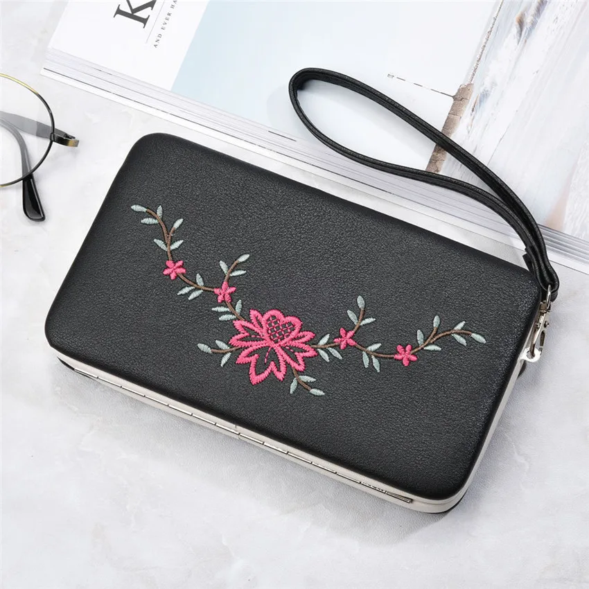 Новый 2019 на весну в Корейском стиле с цветочным принтом длинный женский кошелек