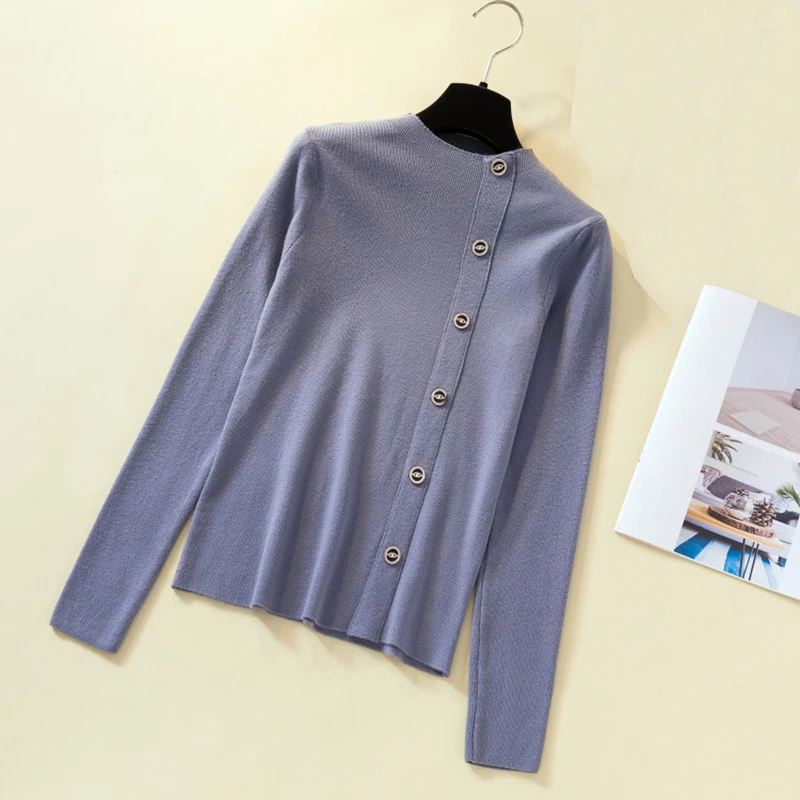 Winter Solid Knitted Women Sweaters And Long Sleeve turtleneck Vintage Pullovers Sueter Mujer Tops Korean Kawaii Button Jumper | Женская