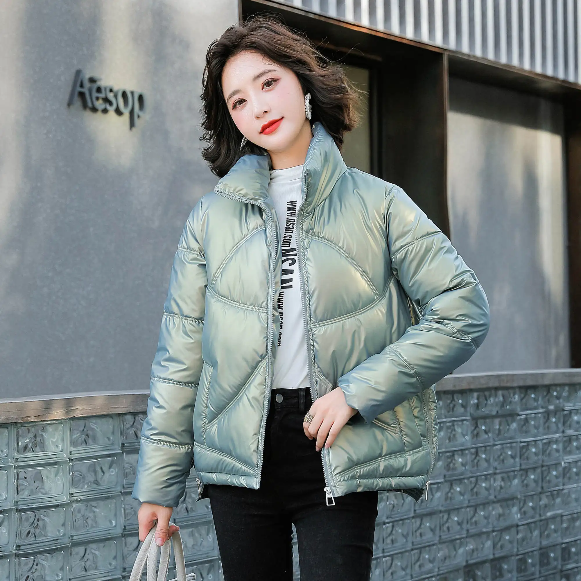 

2021 Winter New Down Padded Jacket Women's Short Loose Parka Fashion Cotton Female Coat
