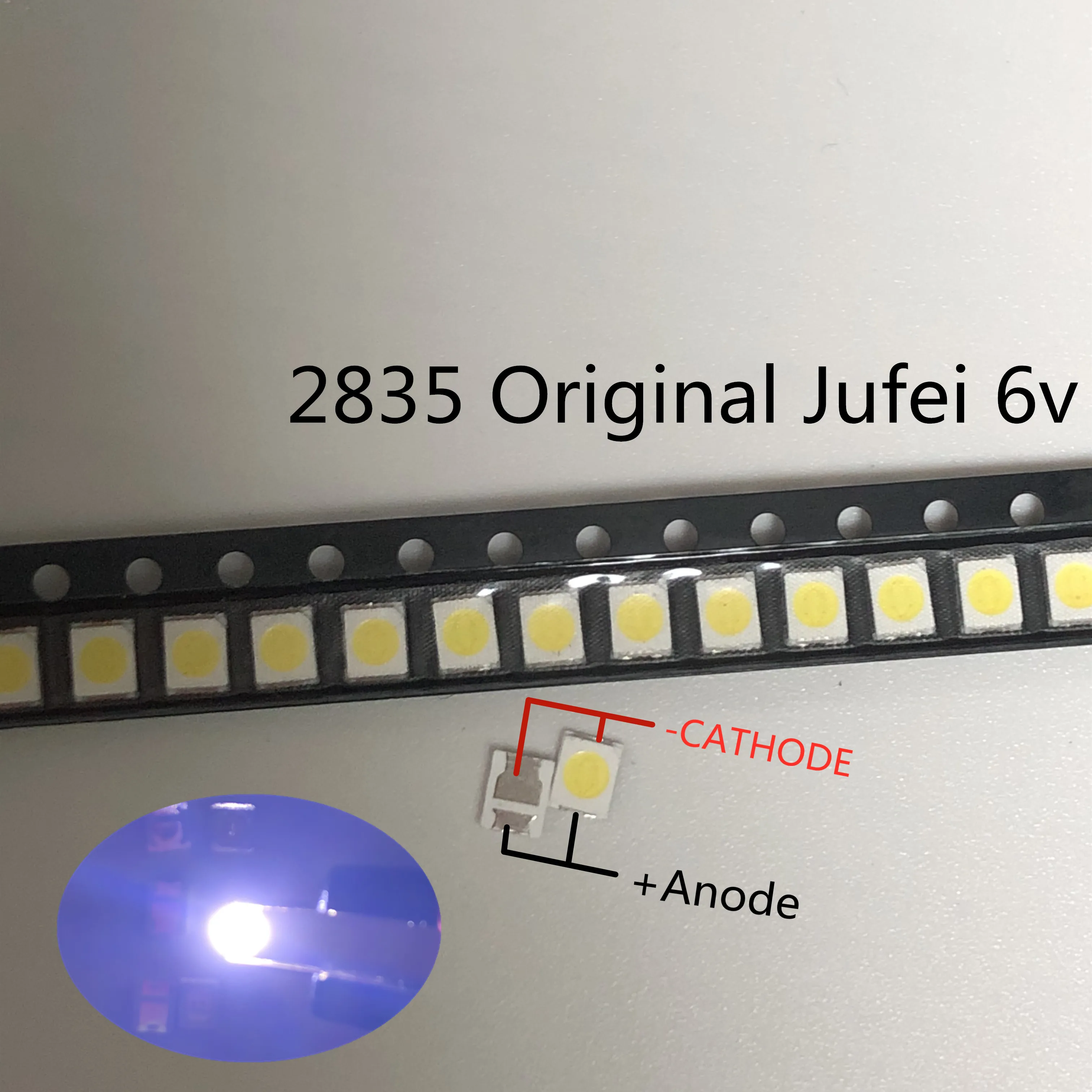4000 шт./лот Jufei 1 Вт 2835 6 в SMD LED 3528 106LM холодный белый для ТВ/ЖК-подсветки | Электронные