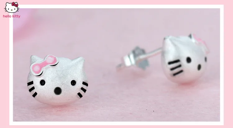 

Матовые серьги-гвоздики Hello Kitty для женщин, простые универсальные милые маленькие изысканные эпоксидные серьги-гвоздики для девушек