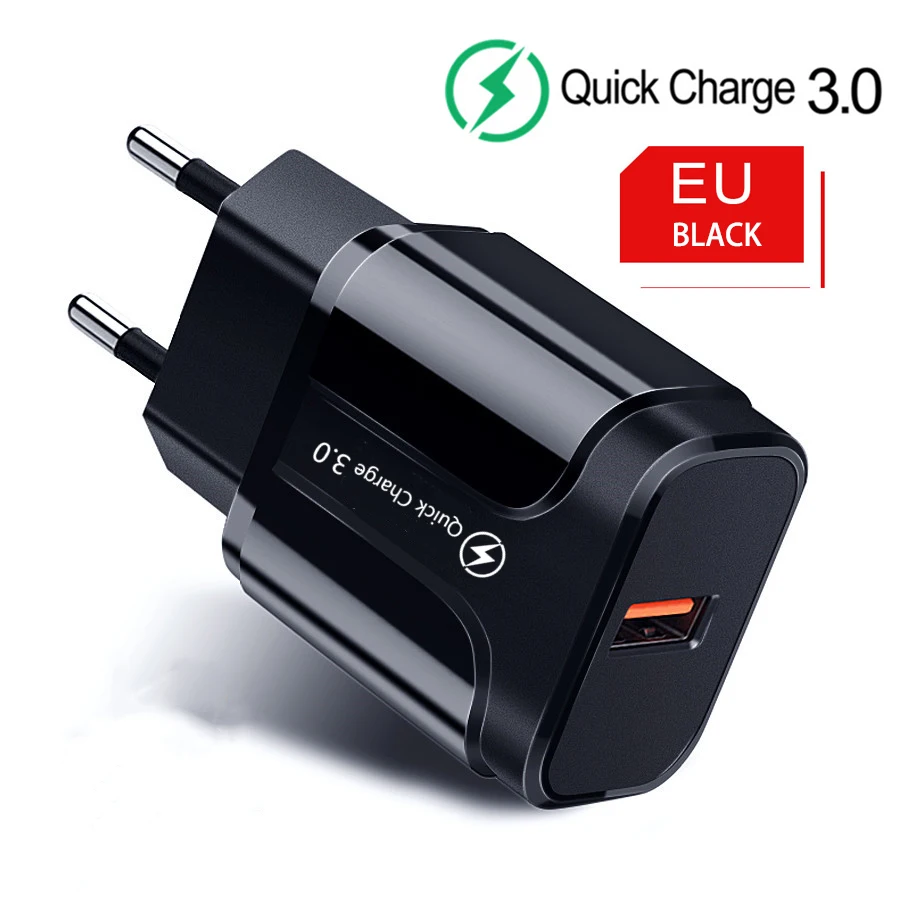Зарядное устройство USB QC 3 0 18 Вт для Samsung A50 iPhone Xr 11 8 7 Xiaomi Huawei|Зарядные устройства