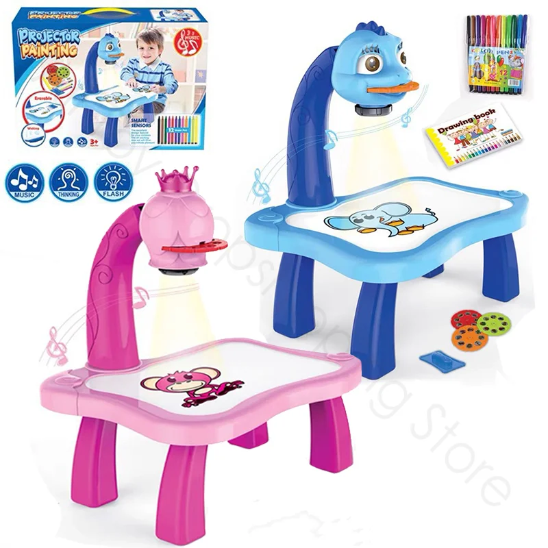 

Детские технические детские развивающие игрушки Монтессори, светодиодный проектор для мальчиков и девочек, набор рисунков и планшетов