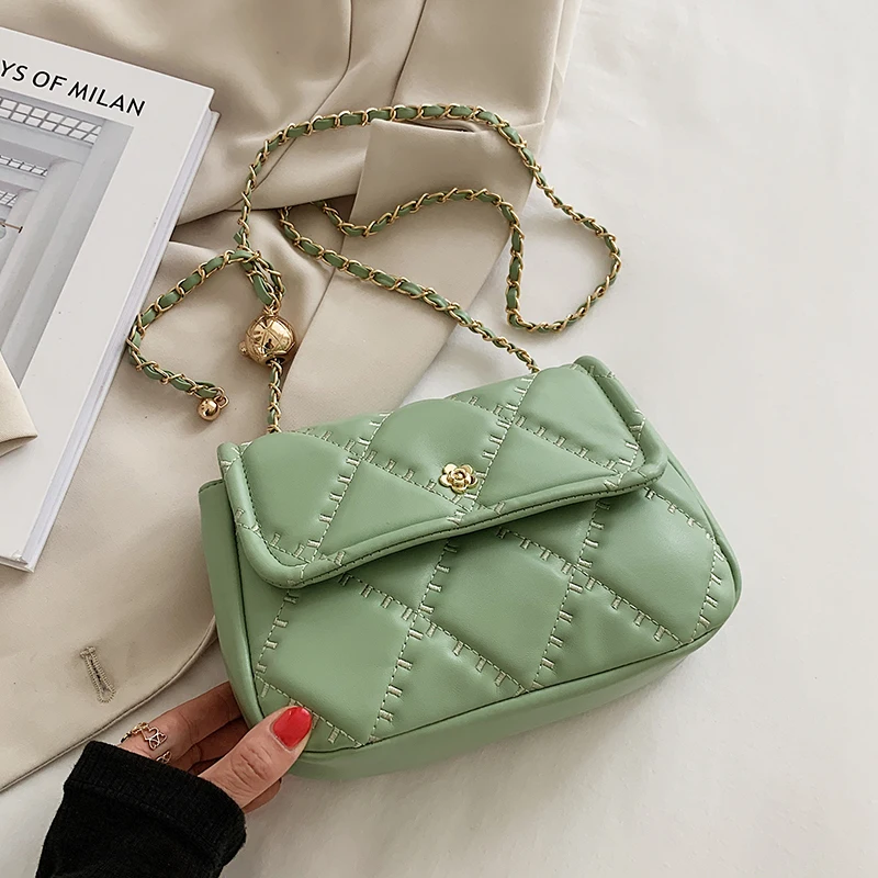 

Womens Designers Pu Leather Small Embroidery Crossbody Bags Luxury Lady Shoulder Purses and Handbags Female Travel Green 2021