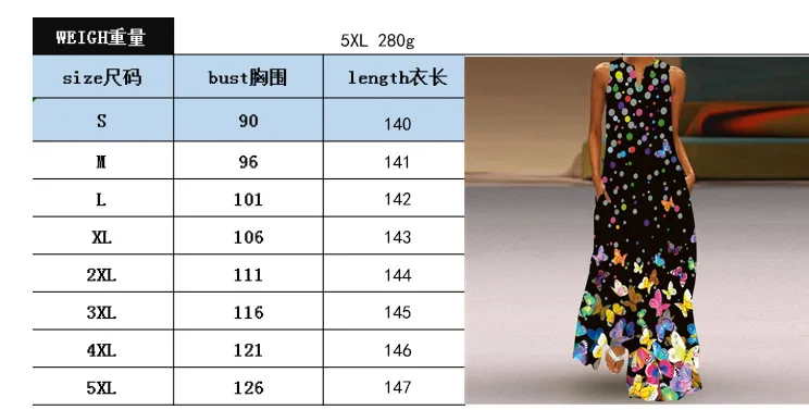 

S-5XL plus size 2021 Long Dress Women Print Vintage Sleeveless Elegant Dress Casual Plus Size Vestidos Girls Dresses Summer