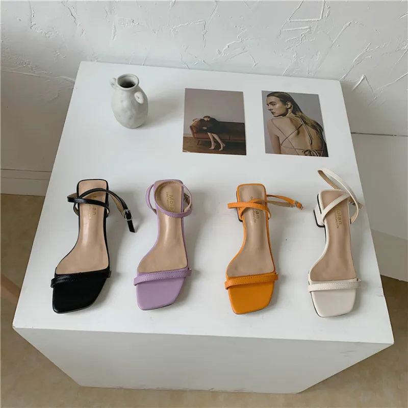 Женские босоножки на толстом каблуке MONMOIRA летние элегантные среднем с открытым