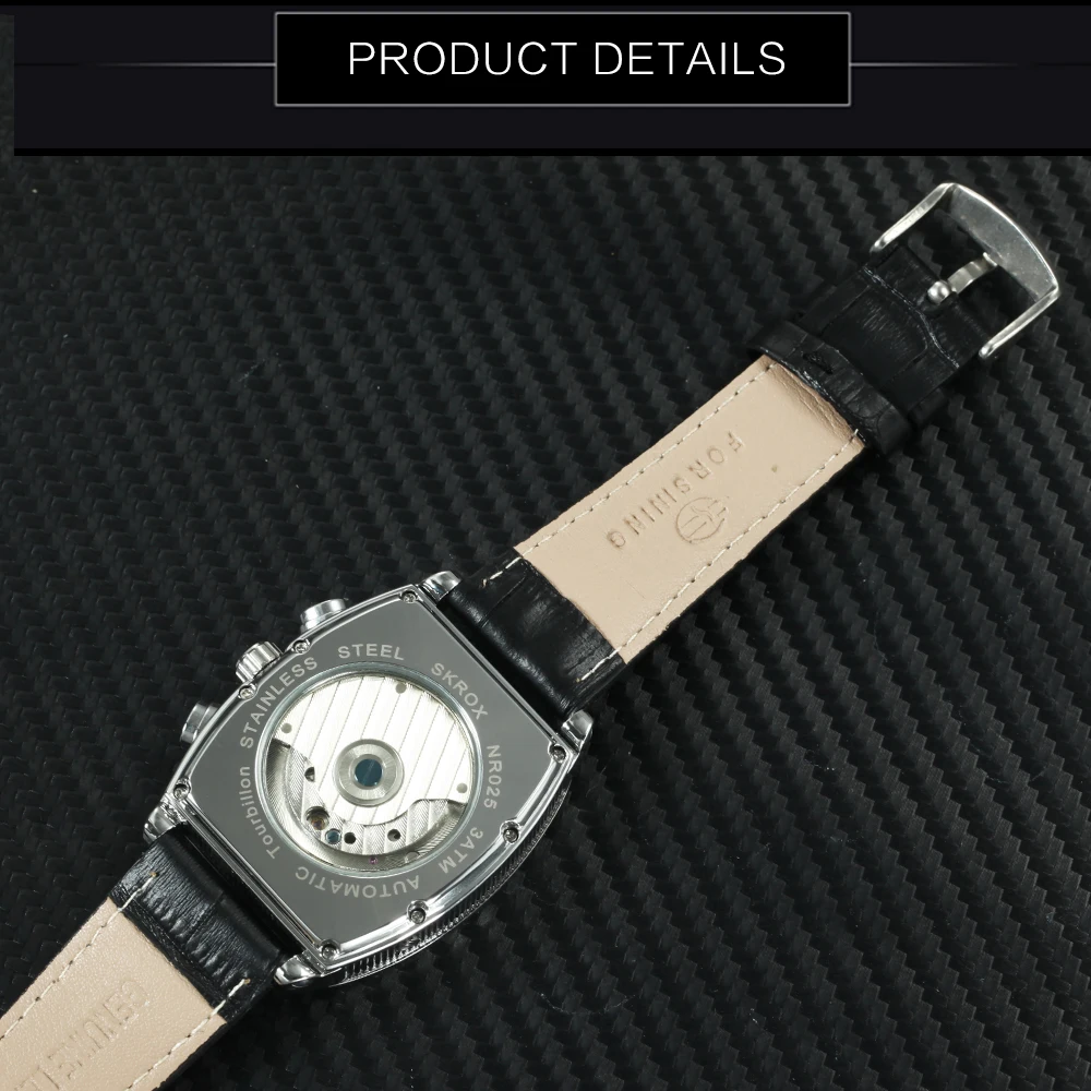 FORSINING новые модные мужские часы Tourbillon Топ бренд роскошные прямоугольные корпус