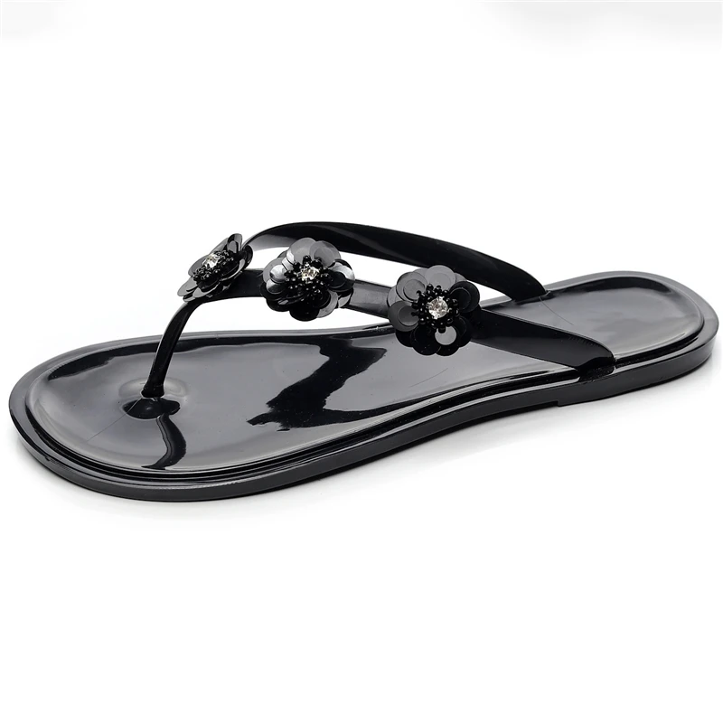 Женские летние шлепанцы на платформе с металлическим цветком Вьетнамки плоской