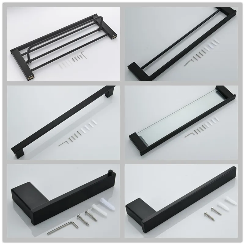 Hongdec настенное крепление матовый черный из нержавеющей стали набор аксессуаров