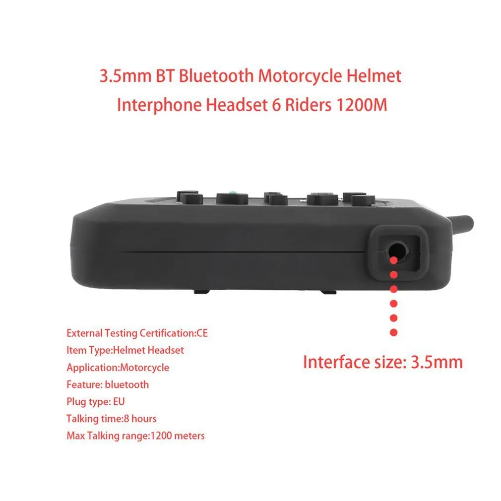 Bluetooth гарнитура для мотоциклетного шлема 3 5 мм 1200 м|Наушники и гарнитуры| |