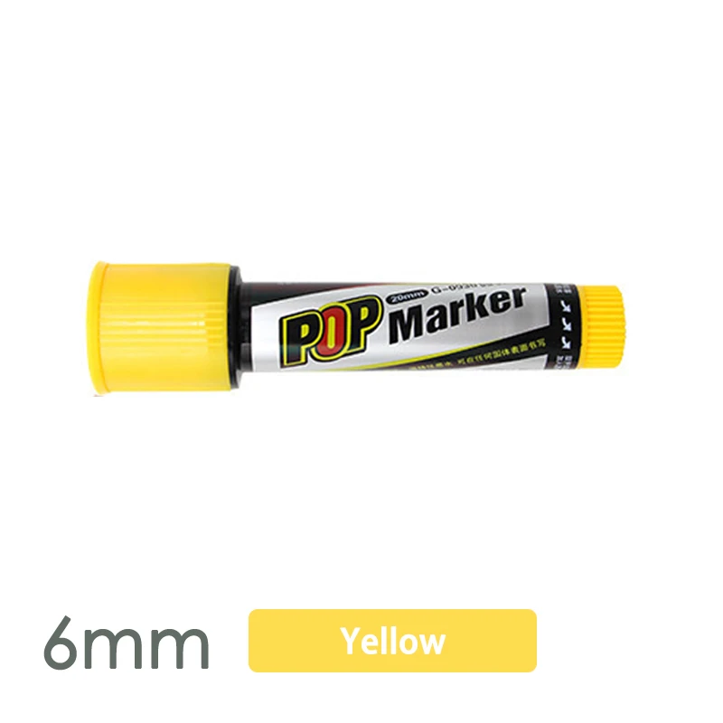 6mm Yellow Несколько цветов Несколько ручек маркеры Кисть ручка ручная роспись плакат кисть фломастер на масляной основе может быть крашена поп-ручка - Цвет: 6mm Yellow