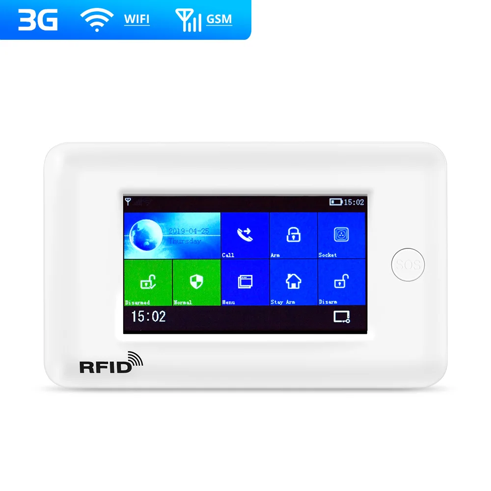 Fuers WIFI 2G 3G Smart Alarm System Home Security Anti Theft 4.3 inch Color Screen APP Remote Control PIR Motion Sensor | Безопасность и
