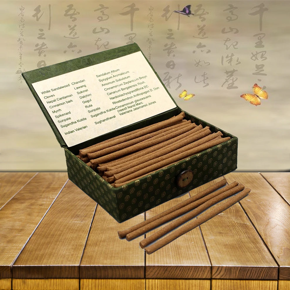 

Nepal Medicinal Incense Green Tara Tibetan Incense Gift Box for Yoga Meditation Calm The Nerves Handmade Natural Stick Incense