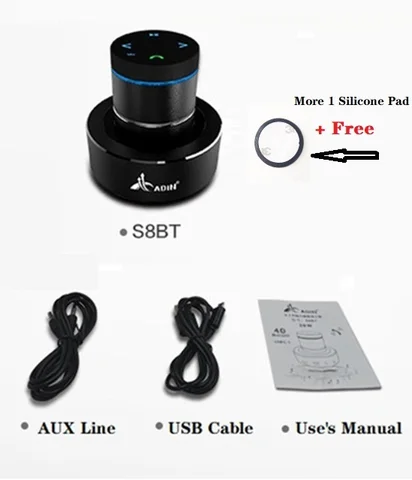 Портативный металлический Bluetooth-динамик Adin 26 Вт, сенсорный мини-бас, беспроводной музыкальный сабвуфер, микрофон, Музыкальные динамики для телефона