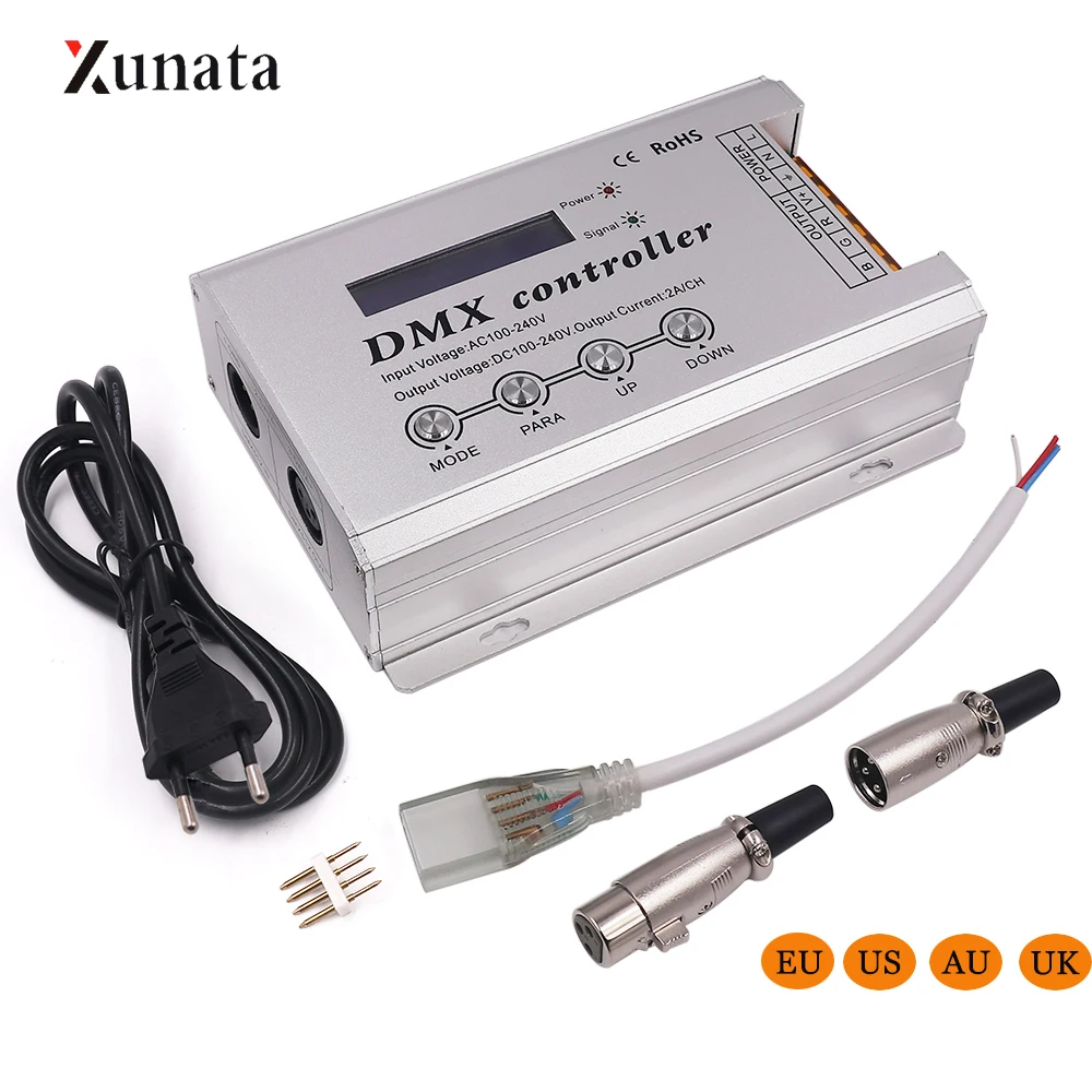 DMX300 AC 100В/220В высокого напряжения RGB контроллер DMX декодера 3CH x 2A для led неоновая