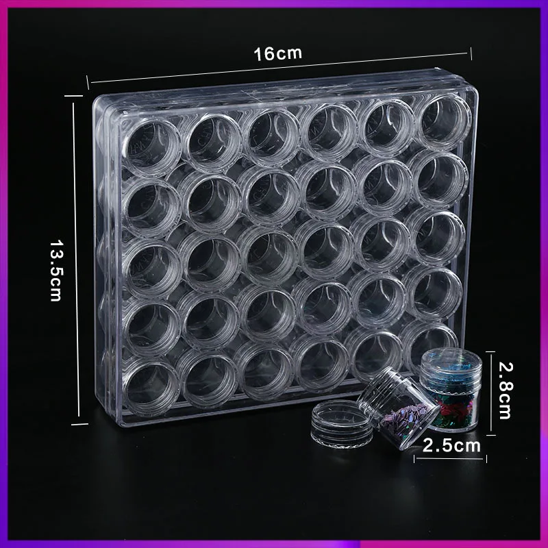 

30 сетки Boite искусственные ногти, пластиковая коробка 30 бутылок внутри прозрачная; Нейл-арт Для Хранения Чехол инструменты для ногтей Стразы ...