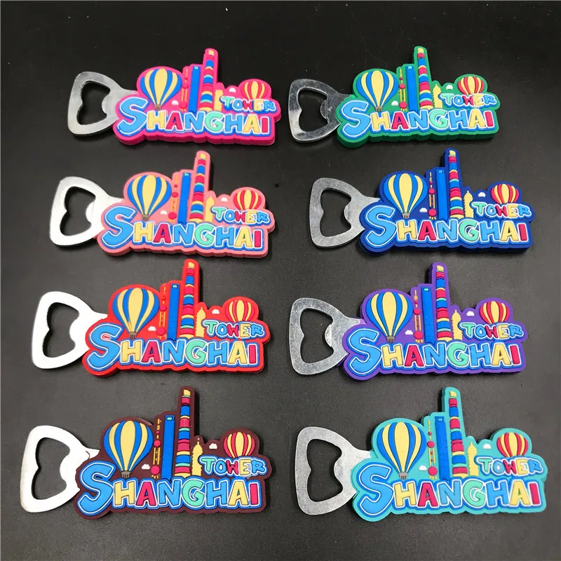 

Shanghai Travel Souvenir Silicone Cartoon Fridge Magnet Multifunctional Bottle Opener Small Gift Magnetic Creative Cute Sticker