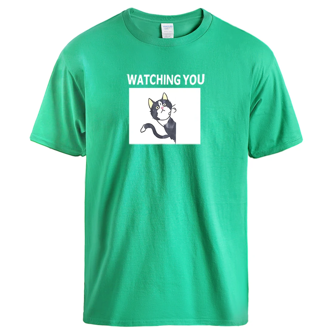 

Футболка мужская летняя хлопковая с коротким рукавом, с принтом кота