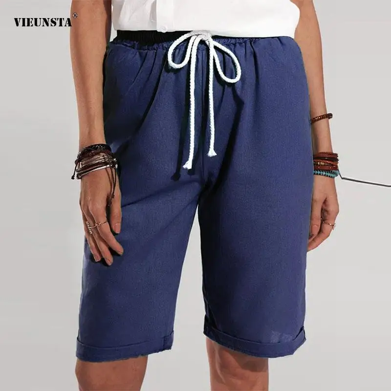 

Женские модные брюки в стиле Харадзюку, элегантные однотонные шорты на шнуровке с кулиской, повседневная универсальная уличная одежда, кор...