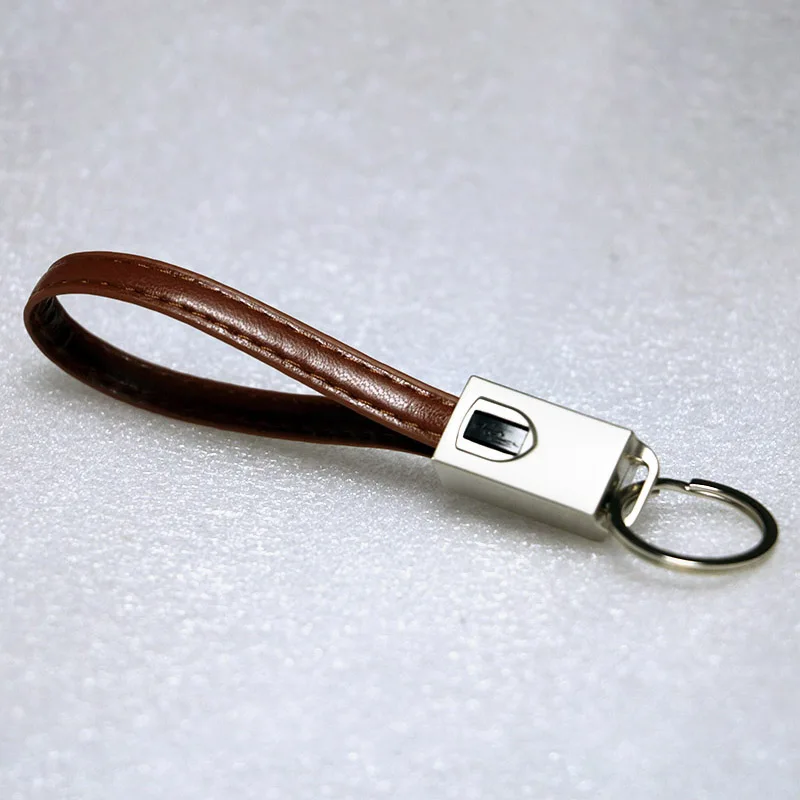 Коричневый Usb-кабель для ключей, кожаный мини-брелок, Короткие usb-кабели для iphone 7 X, кабель для быстрой зарядки usbc type C, кабель для передачи данных для ключей Microusb - Цвет: Коричневый