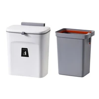 9l hanging trash can with removable liner wall mount waste basket home household kitchen food waste compost bin with handle