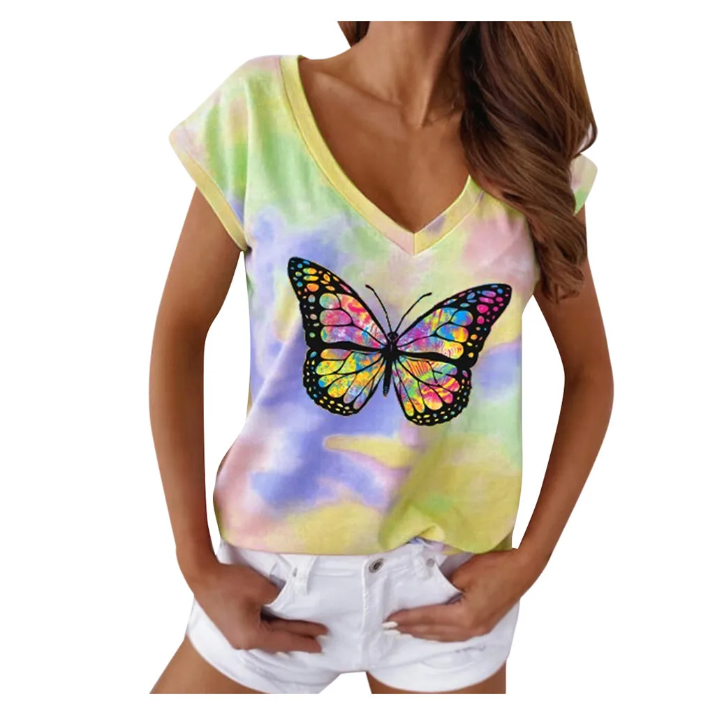 Новинка 2020 женская летняя футболка с v образным вырезом короткий рукав галстук