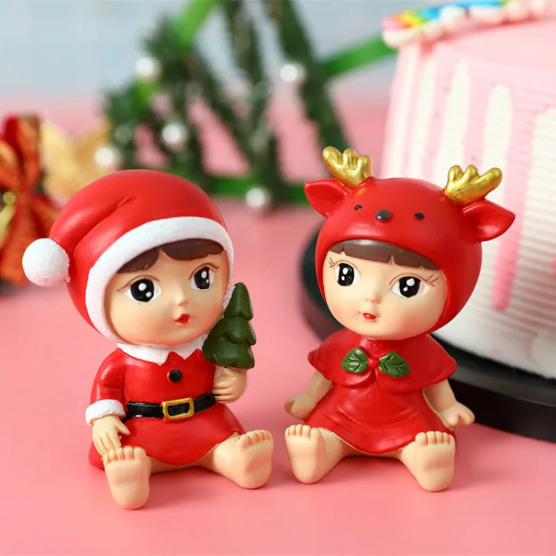 

Мультяшное украшение для автомобиля, Рождественское украшение для куклы из смолы, креативное украшение для автомобиля, милое украшение для...