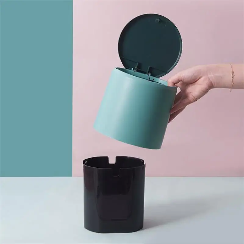 Мусорная корзина настольная для кухни ванной комнаты двухслойная мусорная