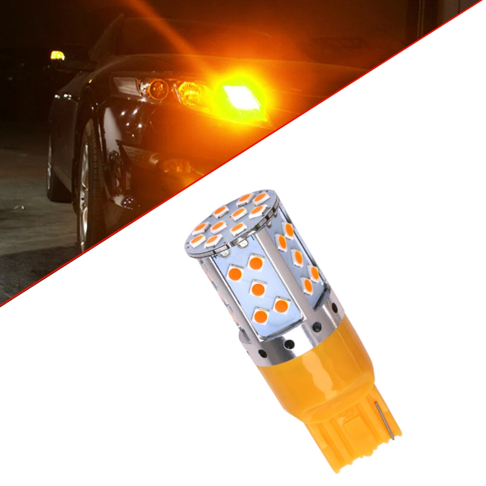

1Pcs T20 7440 LED Bulbs Amber Yellow 35 3030 SMD Error Free Turn Signal Stop Anti-Hyper Brake Light Taillight Car Universal