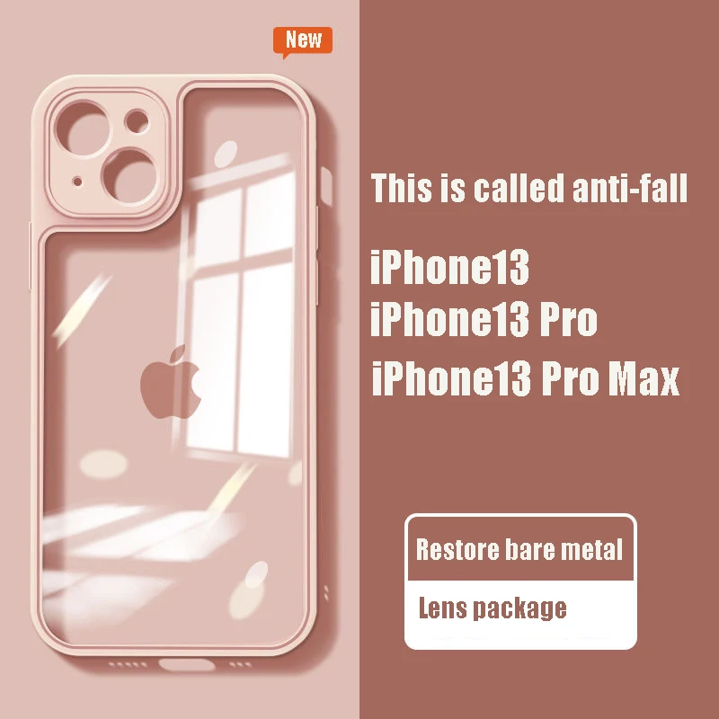 

Clear Case For iPhone 12 13 Pro Max Back TPU Shockproof Full Lens Protection Cover For iPhone 11 Pro Transparent Case