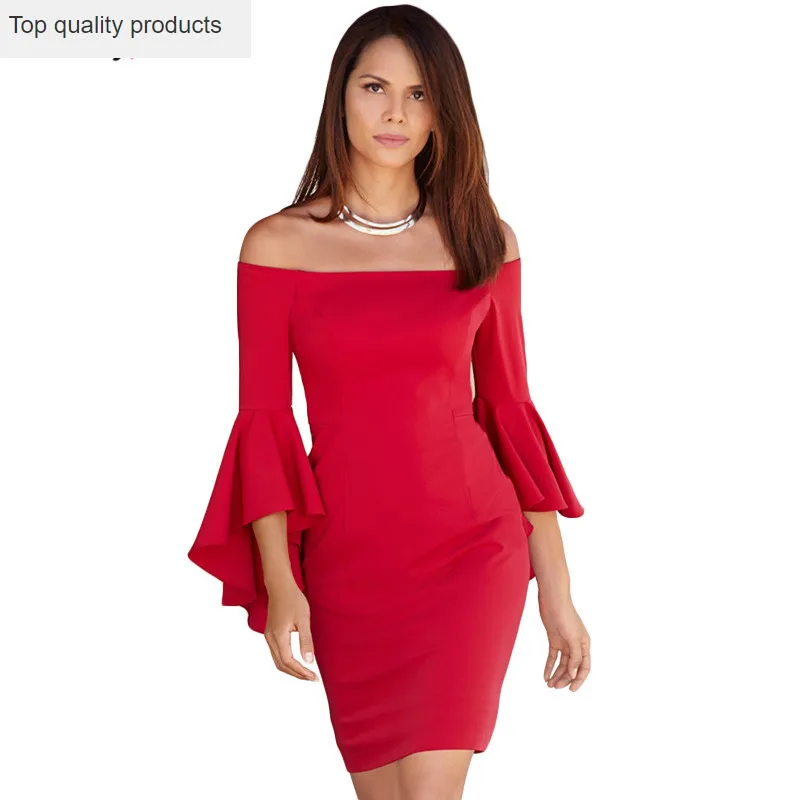 Сексуальное женское платье с открытыми плечами и рукавами в виде листьев лотоса