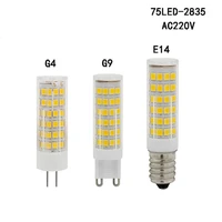 100pcs 5w 7w g9 e14 pin smd2835 led corn crystal bulb51 leds 75 ledsled ceramic spotlight chandelier bulb ac 220v 360 degree