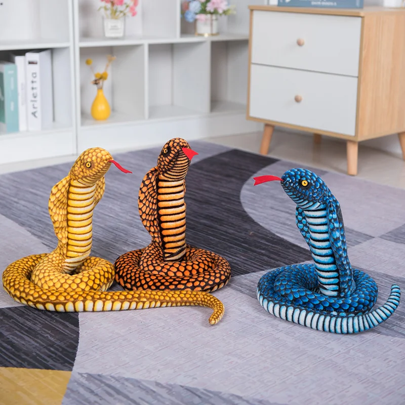 

110CM Stuffed Boa Cobra Doll Simulated Colorful Snakes Plush Toy Forest Animal Sofa Chair Decorate Props Girls Boys Present