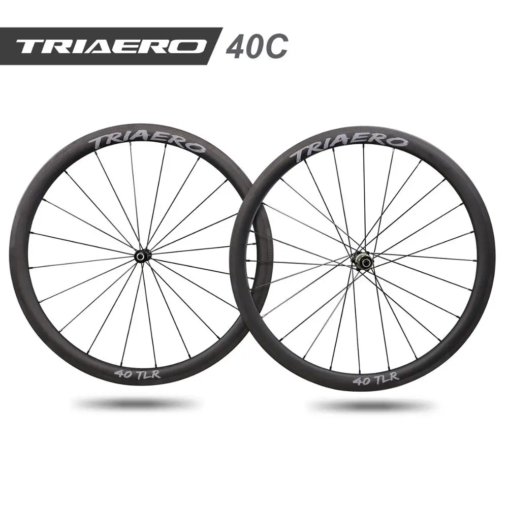 Billig Carbon Rennrad Räder Tiefe 40mm Klammer Tubeless Ready Fahrrad CX Laufradsatz Breite 25mm Für Racing