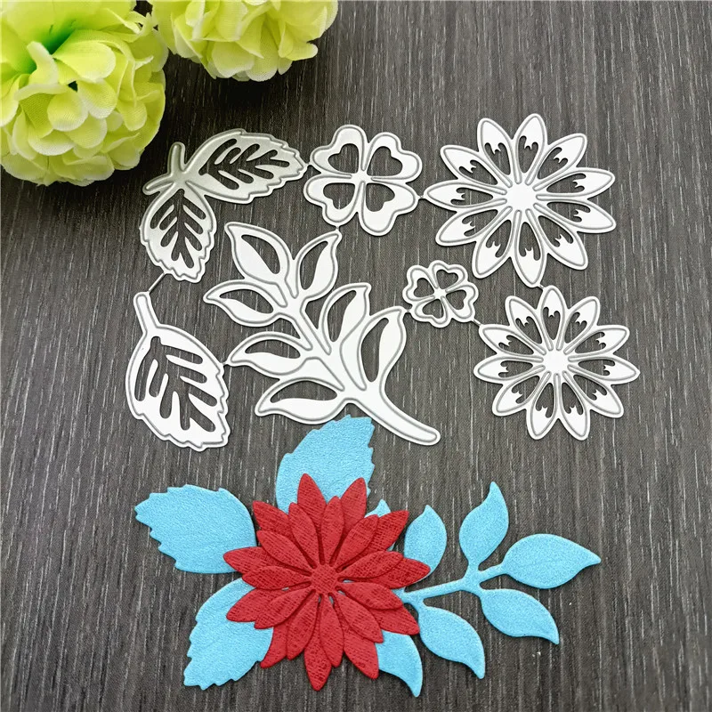 Цветы листья металлическая вырезка искусственная высечка альбом для