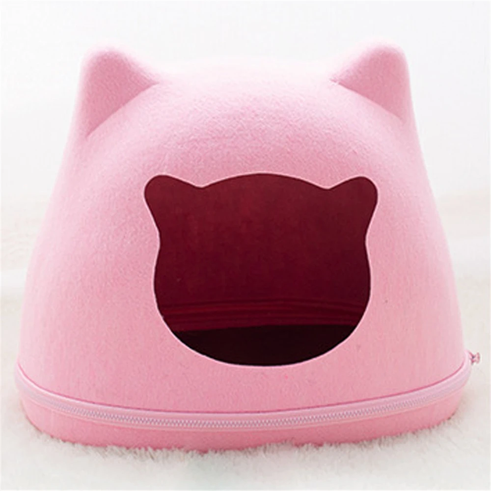 Detachable Cat House Felt-Cloth Cave Warm Basket Cats Nest Cushion Sleeping Mat with Zipper Cat-Tent Washable | Дом и сад