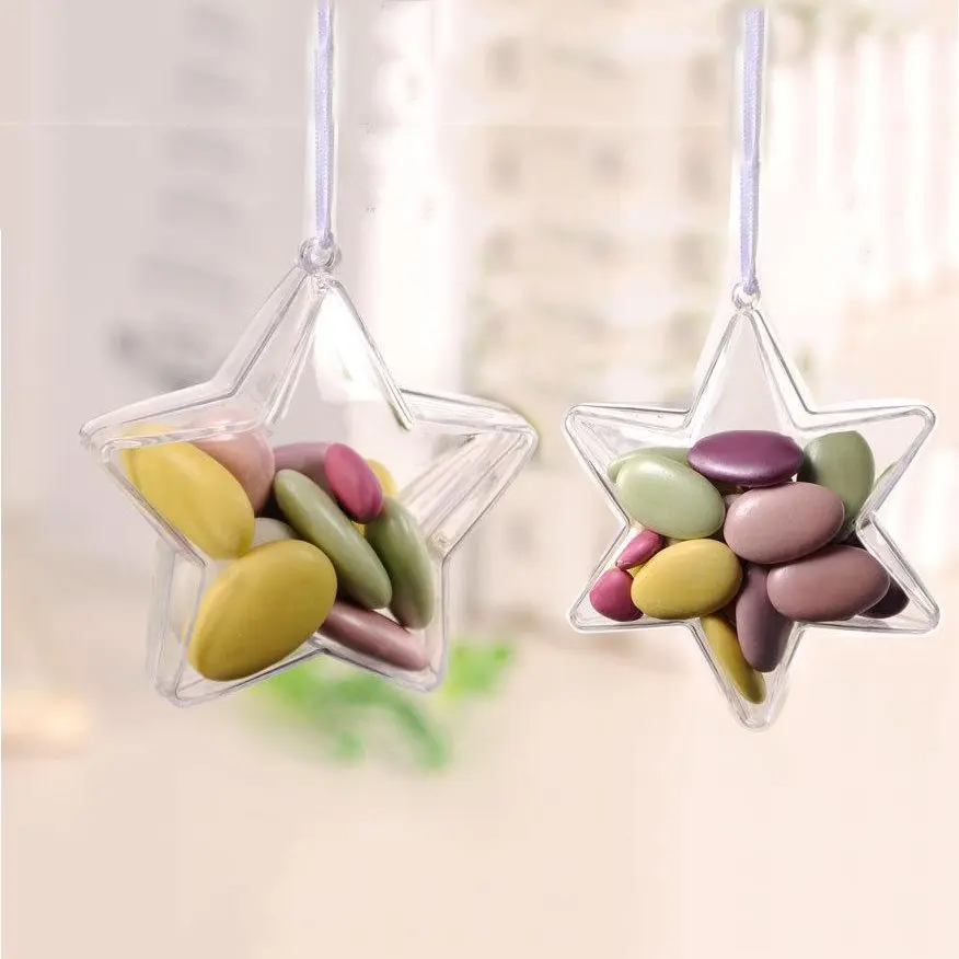 

Star Shape PS Window Display Christmas Ball Decorations Xmas Tree Ornaments Transparent Hanging Ball Wedding Party Dcoration