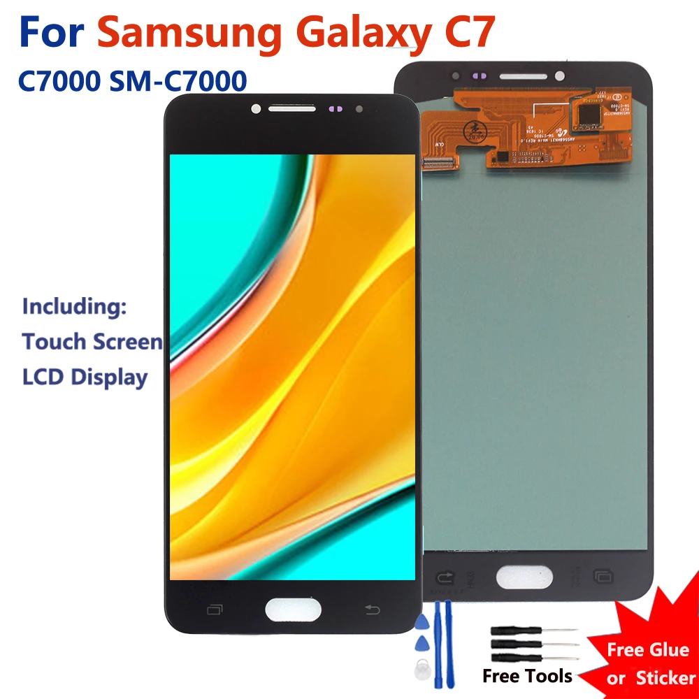 ЖК-дисплей AMOLED для Samsung Galaxy C7 сенсорный экран с дигитайзером в сборе Amoled Замена C7000