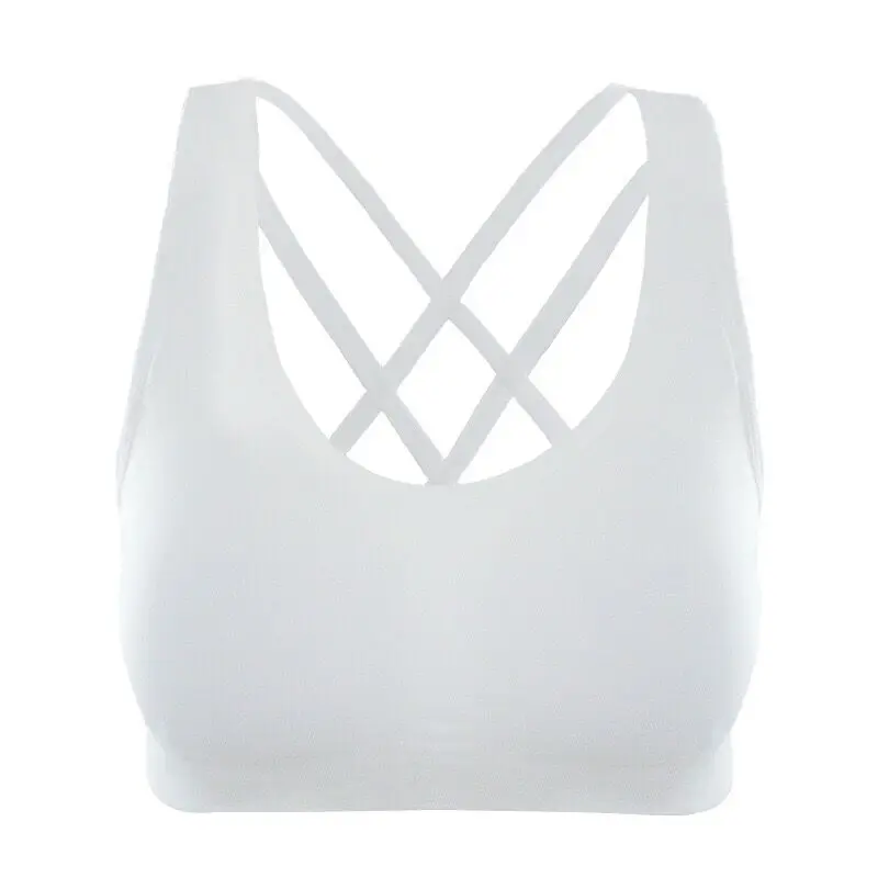

High quality workout running exercise Gym tops white plain Padded Sports yoga fitness bra