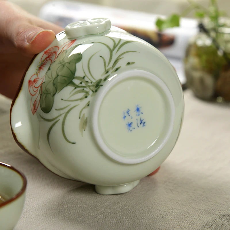 1 горшок 1 чашка Gaiwan расписанный вручную фарфоровый чайник чашка для чая, гайвань дорожный чайный набор кунг-фу чайные наборы чайная чашка Quik керамический чайник