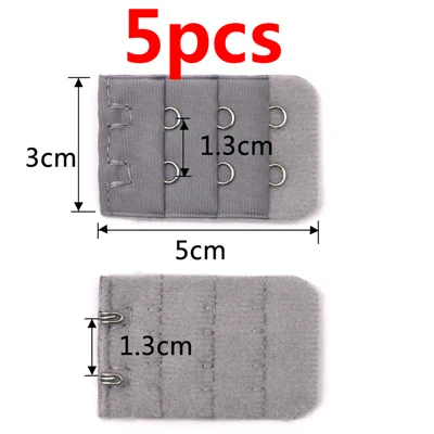 5pcs gray 5/8 шт. бюстгальтер удлинитель пряжки 3 ряда 2 крюк бюстгальтеры, нижнее белье, регулируемый удлиненный бюстгальтеры Для женщин кружевное нижнее белье - Цвет: 5pcs gray