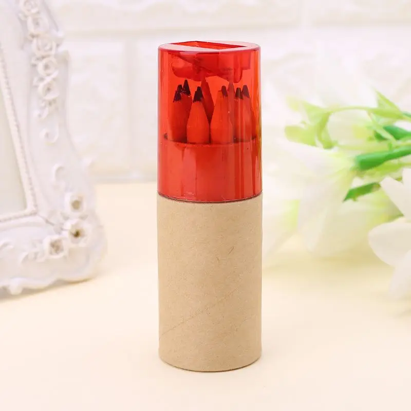 

12Pc Wooden 12 Colors Painting Writing Pencils W/ Sharpener Mini Cute Child Gift