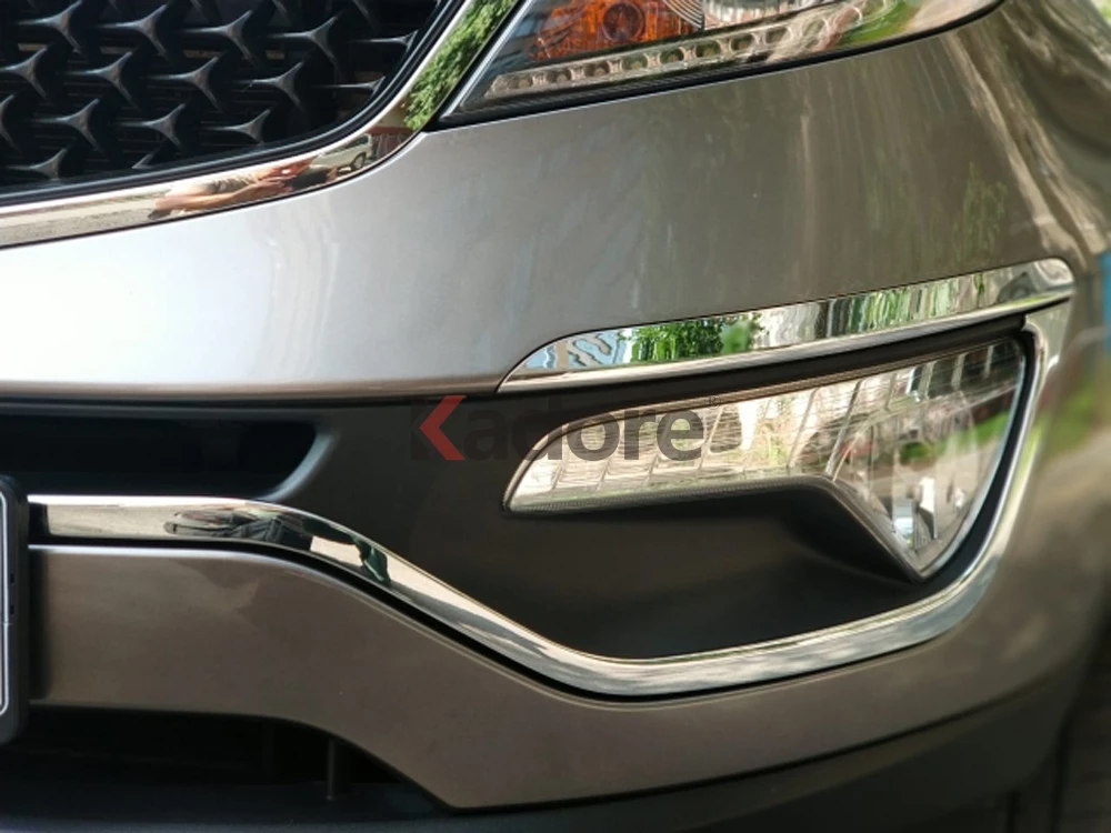 Для Kia Sportage 2010 2011 хромированный передний бампер противотуманный светильник рамка накладка Угловой протектор Аксессуары для стайлинга автомобилей
