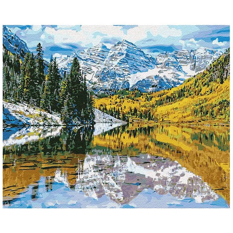 

DIY Round Diamond Painting Exquisite Diamond Painting Set Mountain Snow Mountain Pattern Diamond Painting