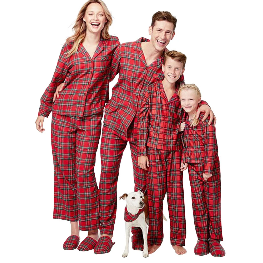 

Christmas Homewear Family Clothes Print Long Sleeve Sleepwear Tracksuit Mother Daughter Father Son Matching Outfits Baby Rompers