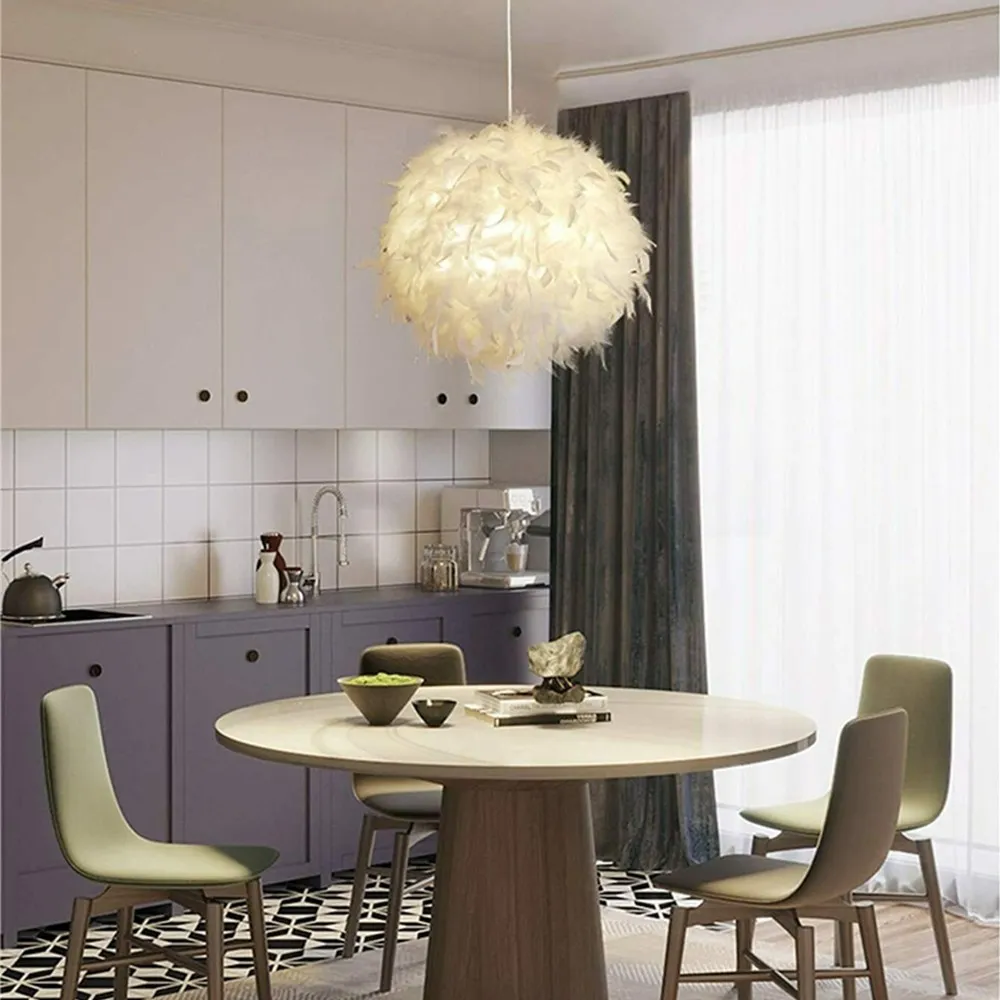 Современная Подвесная лампа с перьями E27 держатель для лампы Сказочная люстра в